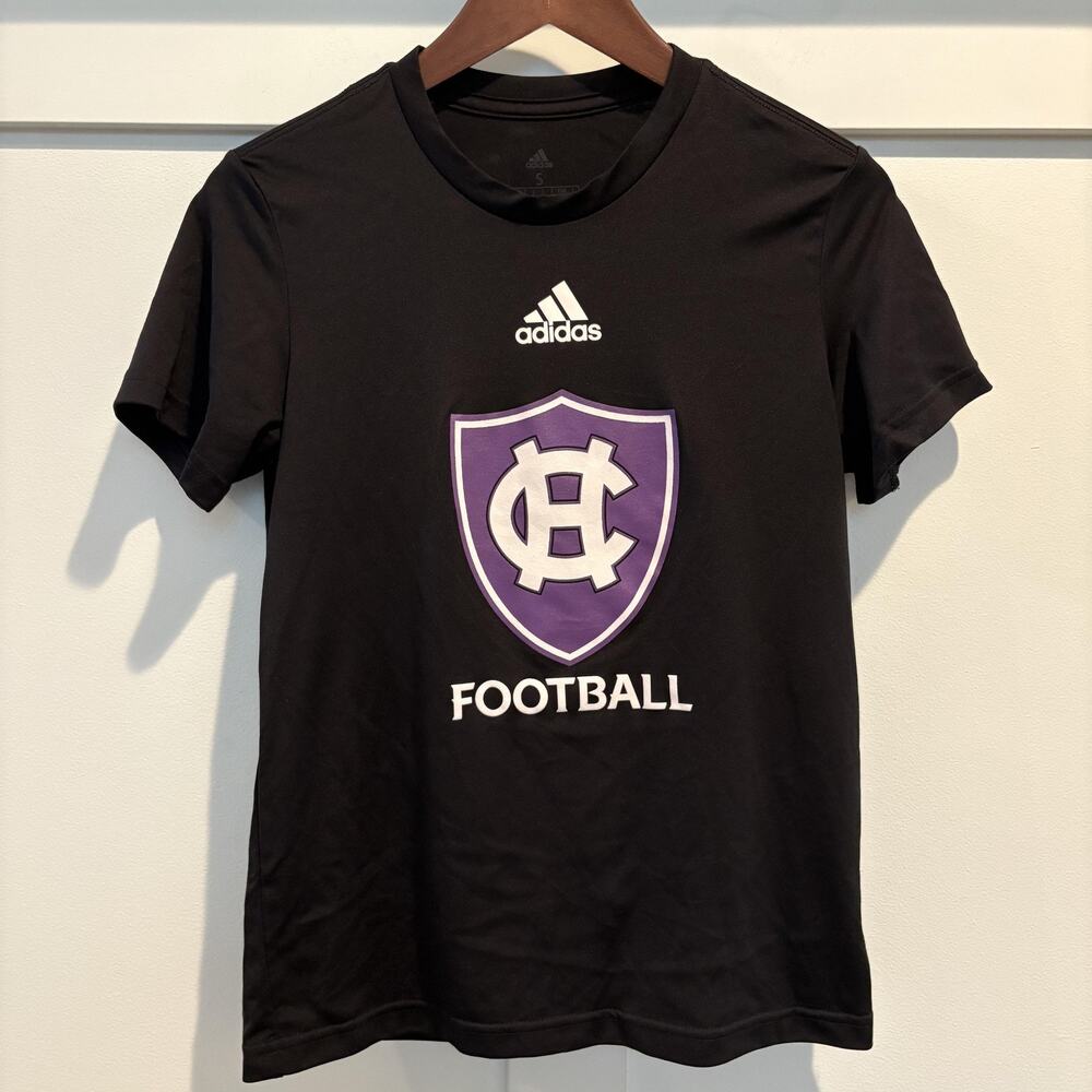 Holy Cross Crusaders Shirt Mens Small Black NCAA Football Adidas‎ Aeroready Tee